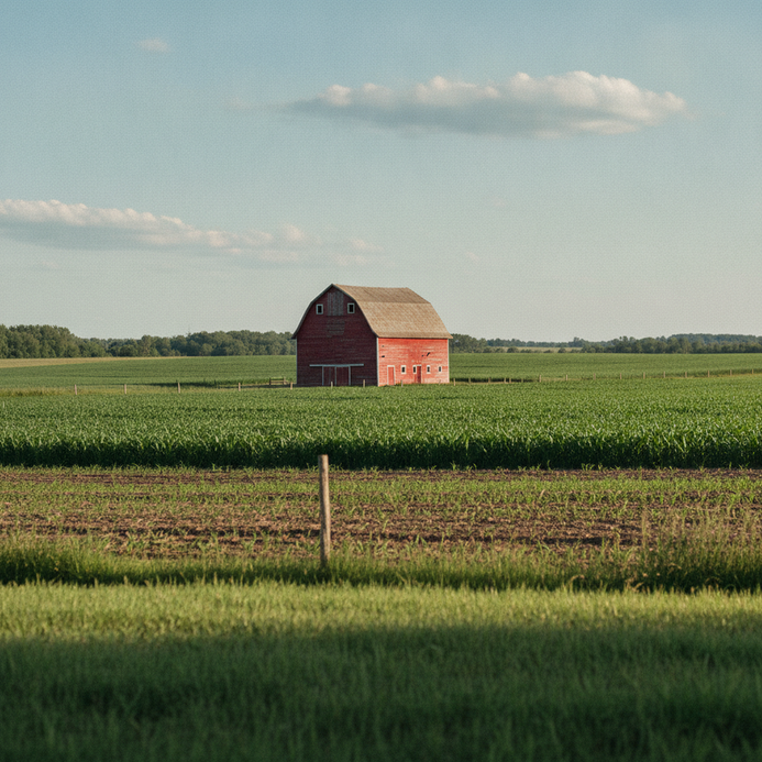 wisconsin farm green fields red barn png.png